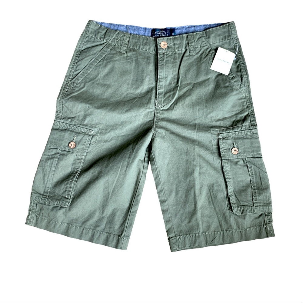 Lucky brand boys olive cargo shorts.